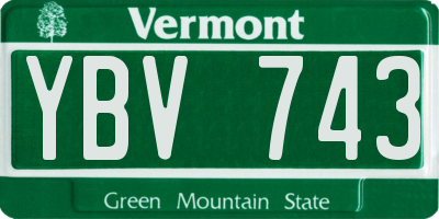 VT license plate YBV743