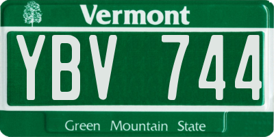 VT license plate YBV744