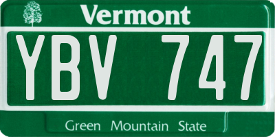 VT license plate YBV747