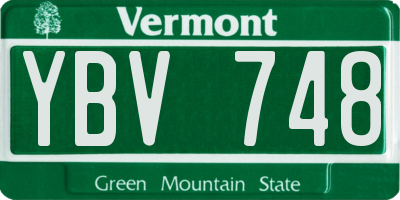 VT license plate YBV748