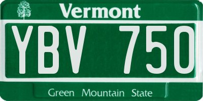VT license plate YBV750