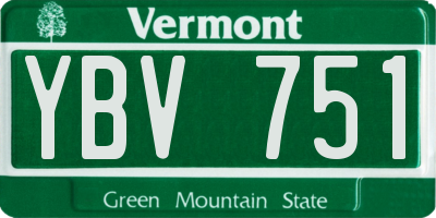 VT license plate YBV751