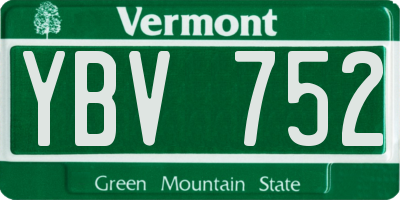 VT license plate YBV752