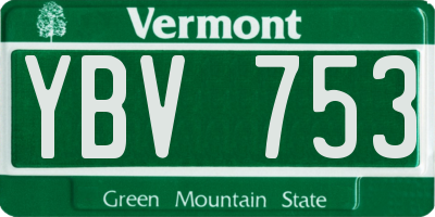 VT license plate YBV753