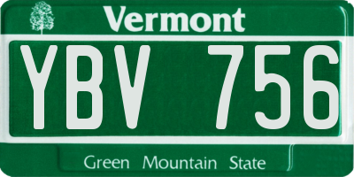 VT license plate YBV756