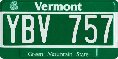 VT license plate YBV757