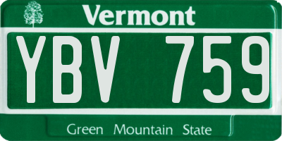 VT license plate YBV759