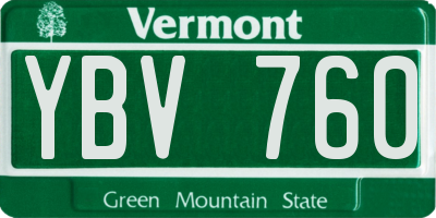 VT license plate YBV760