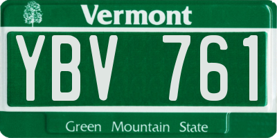 VT license plate YBV761
