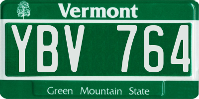 VT license plate YBV764