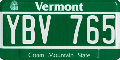 VT license plate YBV765