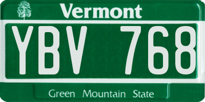 VT license plate YBV768