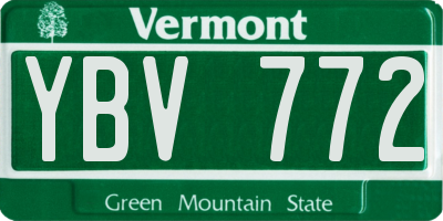 VT license plate YBV772