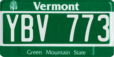 VT license plate YBV773