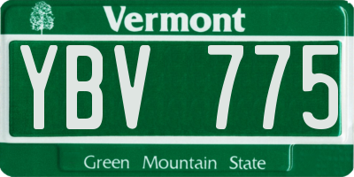 VT license plate YBV775