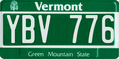 VT license plate YBV776