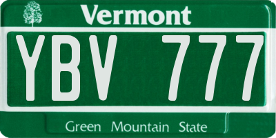 VT license plate YBV777