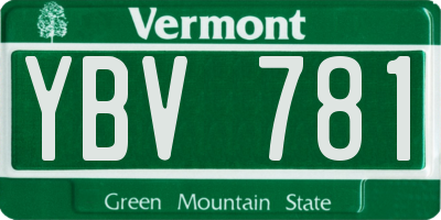 VT license plate YBV781