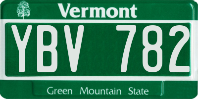 VT license plate YBV782