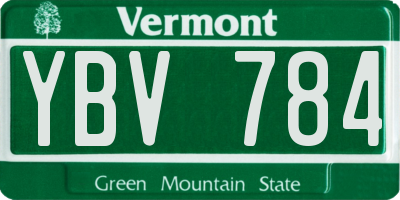 VT license plate YBV784