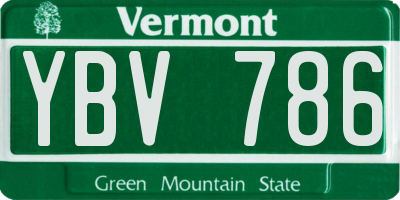 VT license plate YBV786