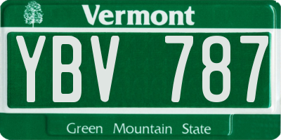VT license plate YBV787