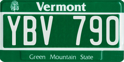 VT license plate YBV790