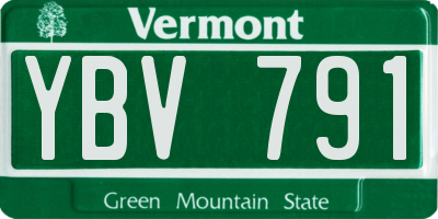 VT license plate YBV791