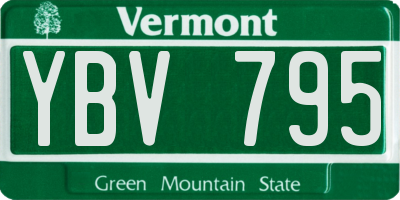 VT license plate YBV795