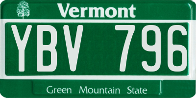 VT license plate YBV796