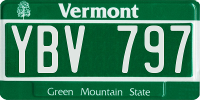 VT license plate YBV797