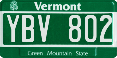 VT license plate YBV802