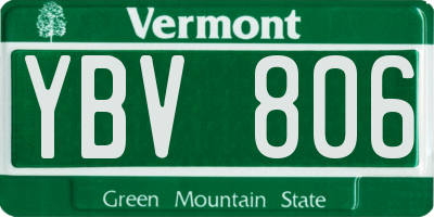 VT license plate YBV806