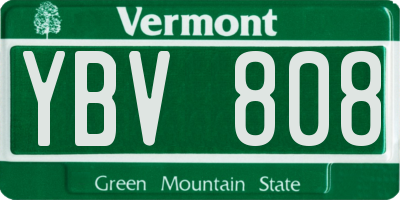 VT license plate YBV808