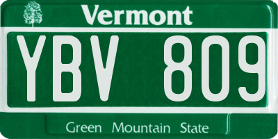 VT license plate YBV809