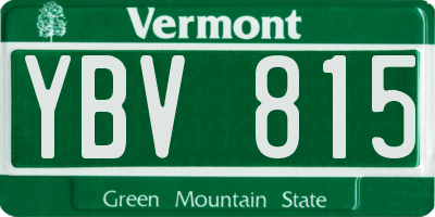 VT license plate YBV815