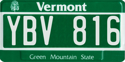 VT license plate YBV816