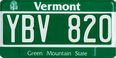 VT license plate YBV820