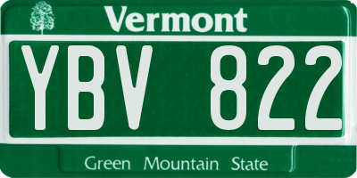 VT license plate YBV822