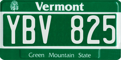 VT license plate YBV825