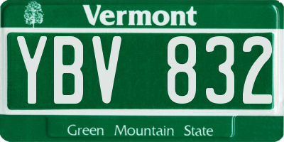 VT license plate YBV832