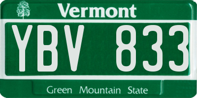 VT license plate YBV833