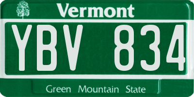 VT license plate YBV834