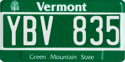 VT license plate YBV835