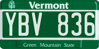 VT license plate YBV836