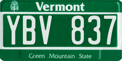VT license plate YBV837