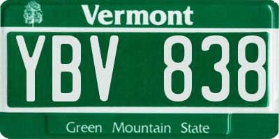 VT license plate YBV838