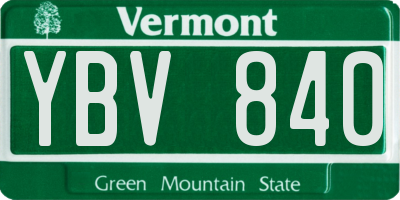 VT license plate YBV840