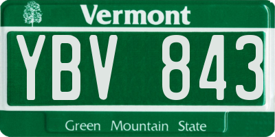 VT license plate YBV843