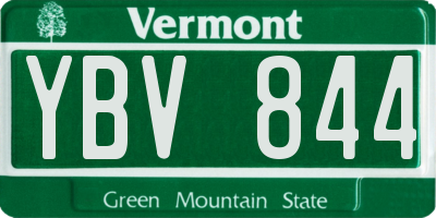 VT license plate YBV844
